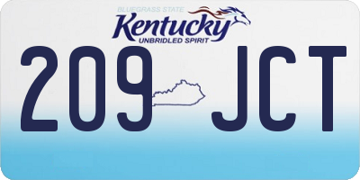 KY license plate 209JCT