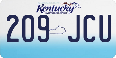 KY license plate 209JCU