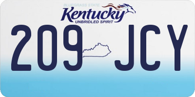 KY license plate 209JCY