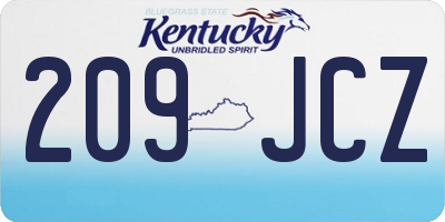 KY license plate 209JCZ