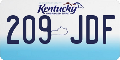 KY license plate 209JDF