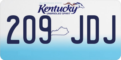 KY license plate 209JDJ