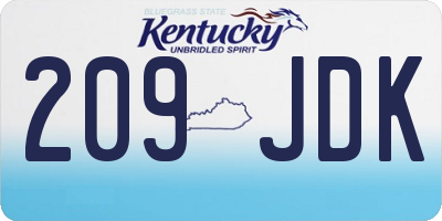 KY license plate 209JDK