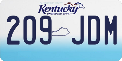 KY license plate 209JDM