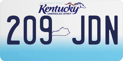 KY license plate 209JDN