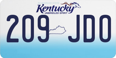 KY license plate 209JDO