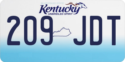 KY license plate 209JDT