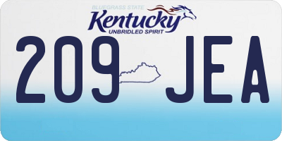 KY license plate 209JEA