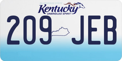 KY license plate 209JEB
