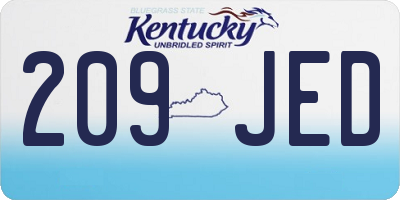 KY license plate 209JED
