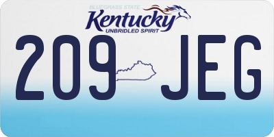 KY license plate 209JEG