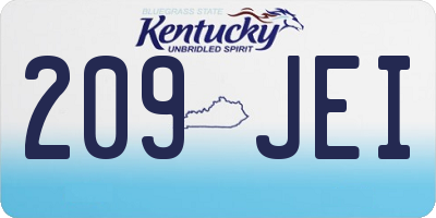 KY license plate 209JEI
