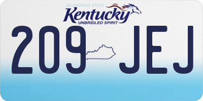 KY license plate 209JEJ