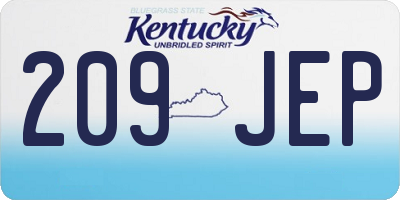 KY license plate 209JEP