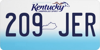 KY license plate 209JER