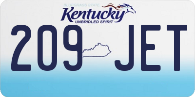 KY license plate 209JET