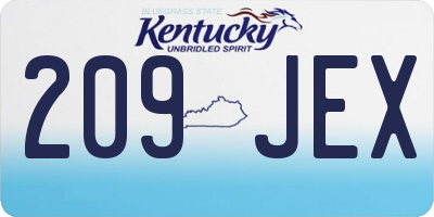 KY license plate 209JEX