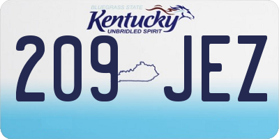 KY license plate 209JEZ