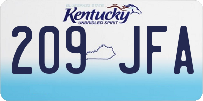 KY license plate 209JFA