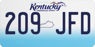 KY license plate 209JFD