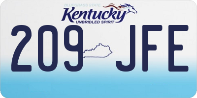 KY license plate 209JFE