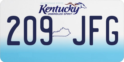 KY license plate 209JFG