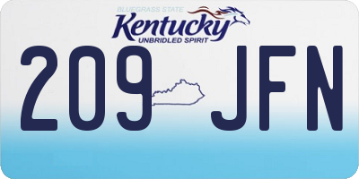 KY license plate 209JFN