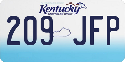 KY license plate 209JFP