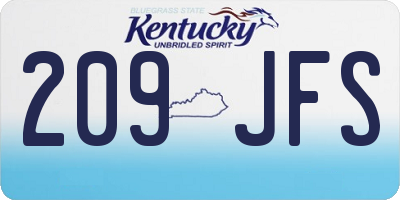 KY license plate 209JFS