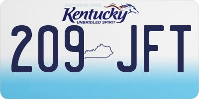 KY license plate 209JFT