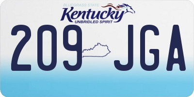 KY license plate 209JGA