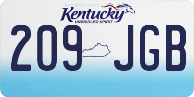KY license plate 209JGB