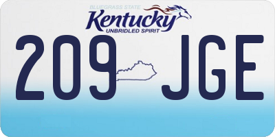 KY license plate 209JGE