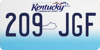 KY license plate 209JGF