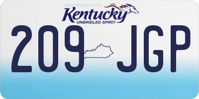 KY license plate 209JGP