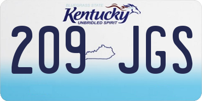 KY license plate 209JGS
