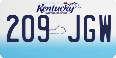 KY license plate 209JGW