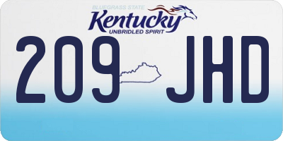KY license plate 209JHD