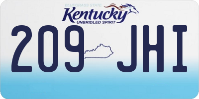 KY license plate 209JHI