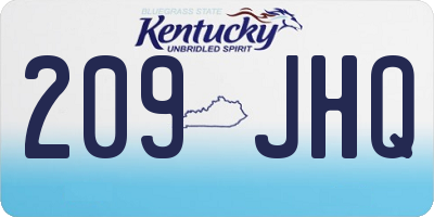 KY license plate 209JHQ