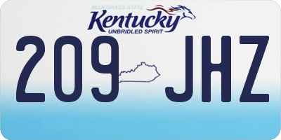 KY license plate 209JHZ