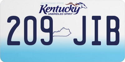 KY license plate 209JIB