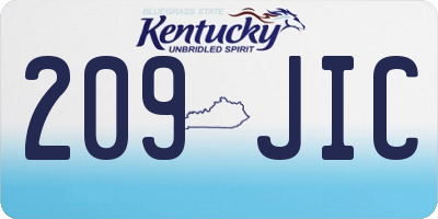 KY license plate 209JIC