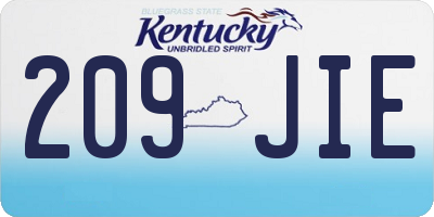 KY license plate 209JIE