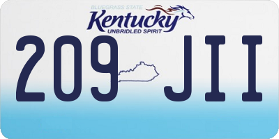 KY license plate 209JII