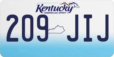 KY license plate 209JIJ