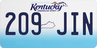 KY license plate 209JIN