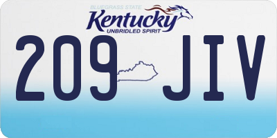 KY license plate 209JIV