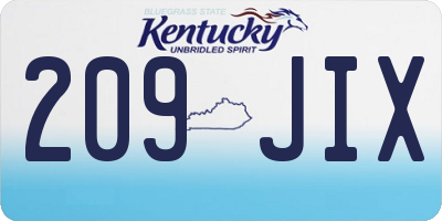 KY license plate 209JIX