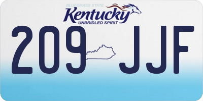 KY license plate 209JJF
